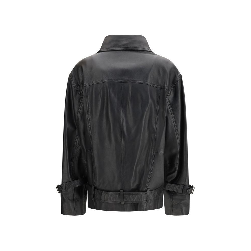 Veste en cuir noir PINKO