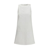 Courrèges White Cotton Casual Dress with Halter Neckline