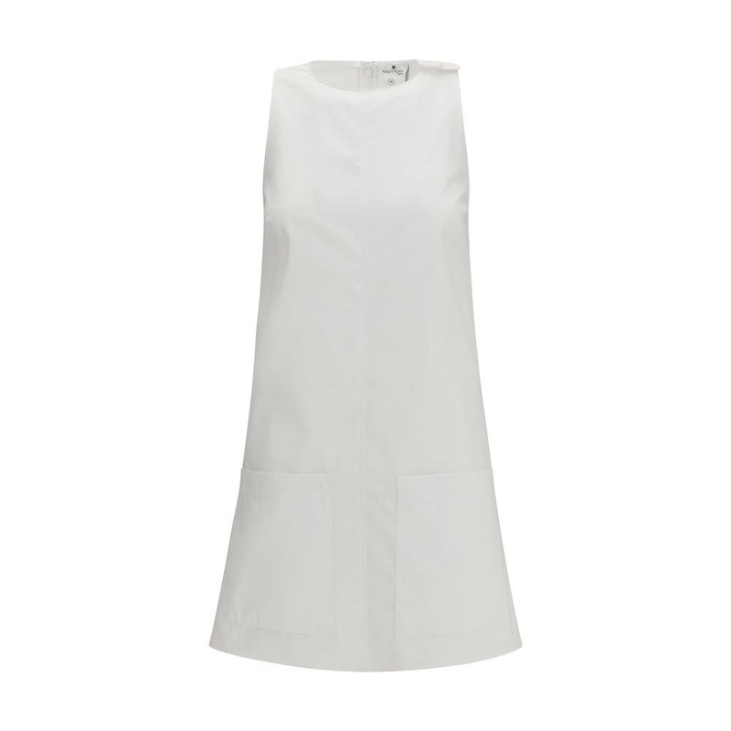 Courrèges White Cotton Casual Dress with Halter Neckline
