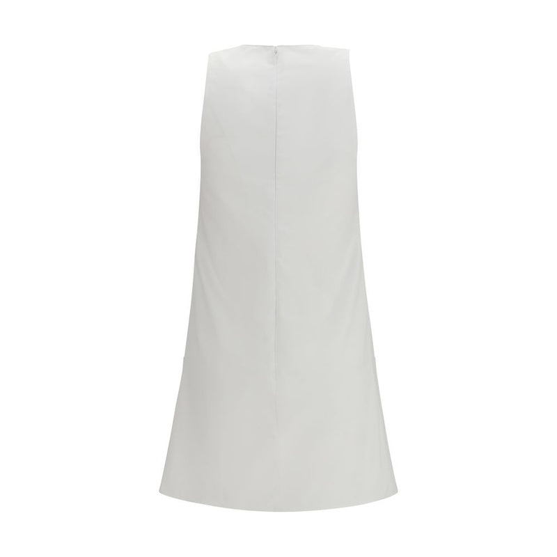 Courrèges White Cotton Casual Dress with Halter Neckline