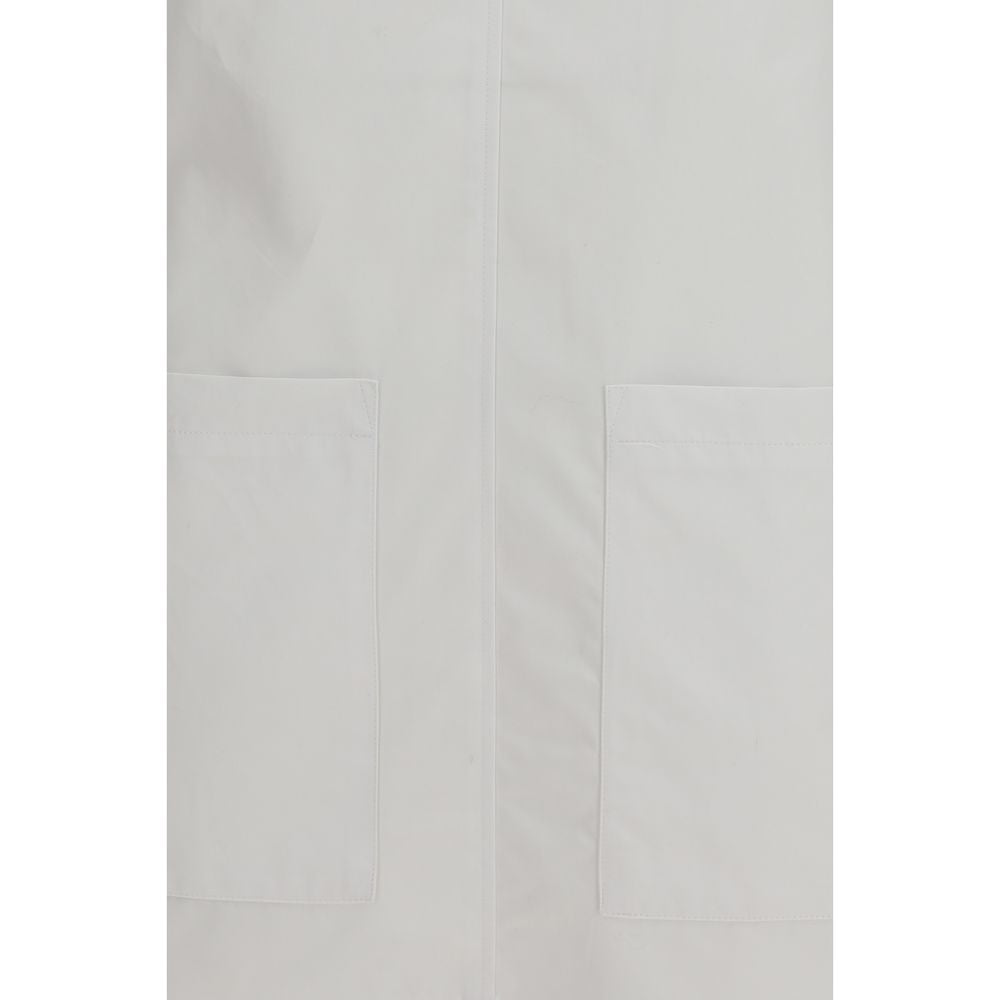Courrèges White Cotton Casual Dress with Halter Neckline