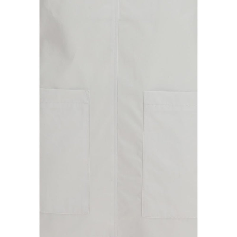Courrèges White Cotton Casual Dress with Halter Neckline