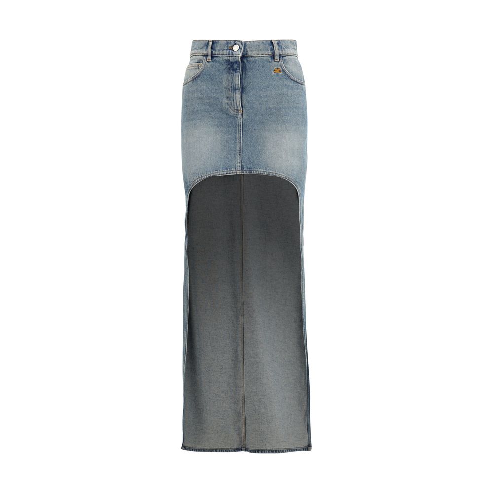 Courrèges Blue Denim Circle Skirt - Unique Vintage Style