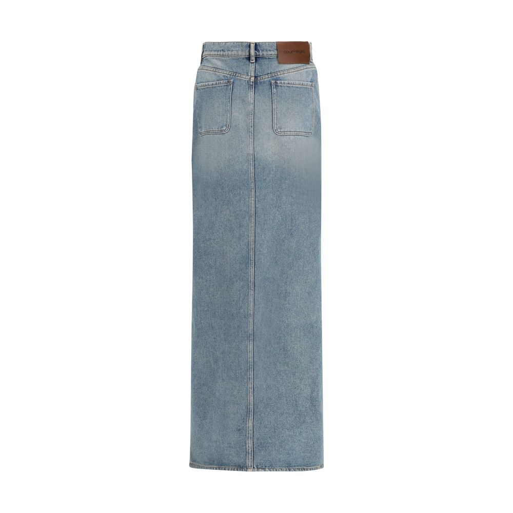 Courrèges Blue Denim Circle Skirt - Unique Vintage Style