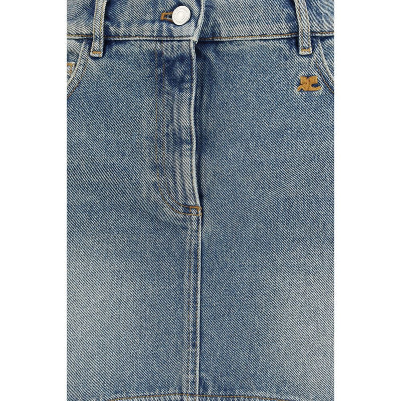 Courrèges Blue Denim Circle Skirt - Unique Vintage Style