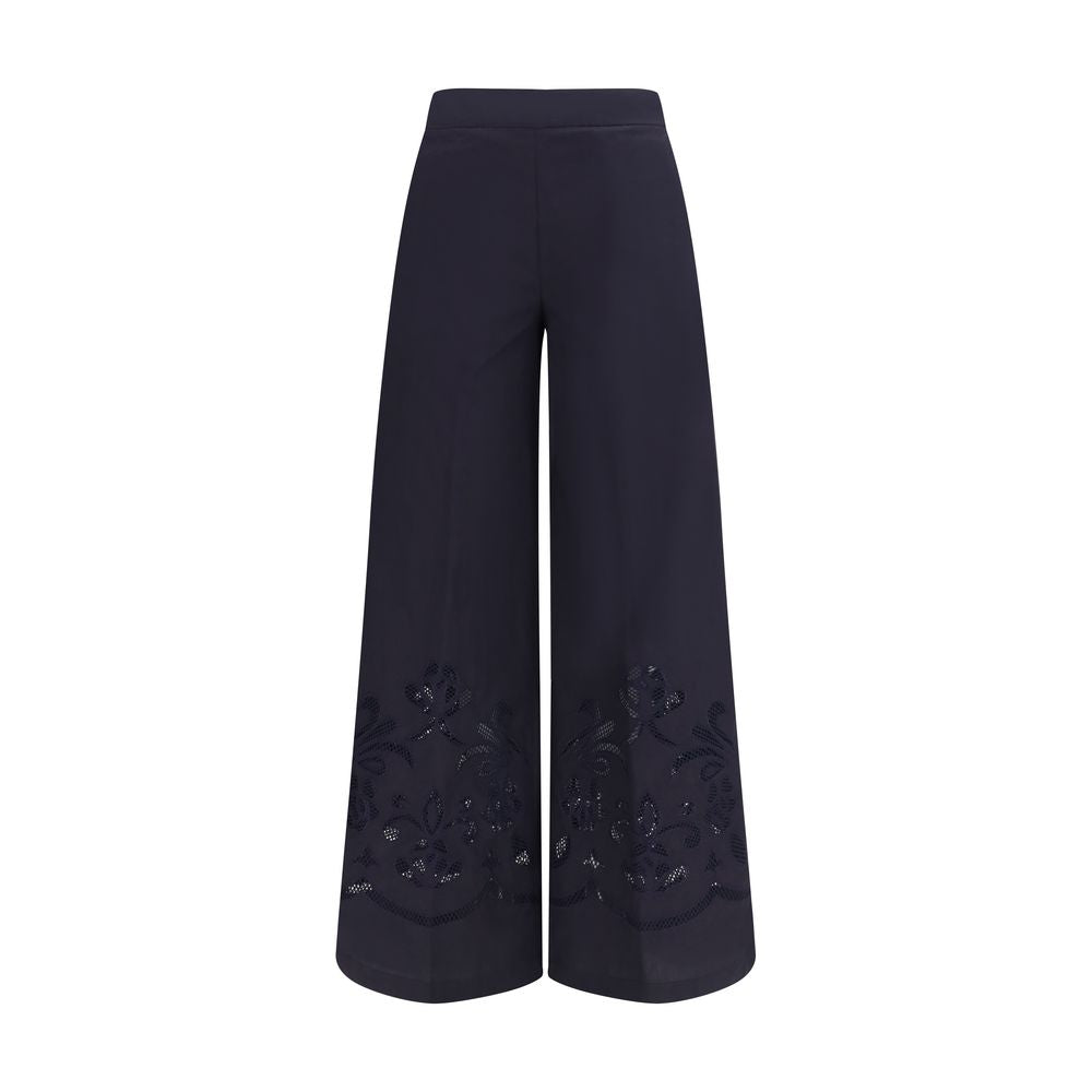 Pantalon décontracté en coton bleu Forte_Forte