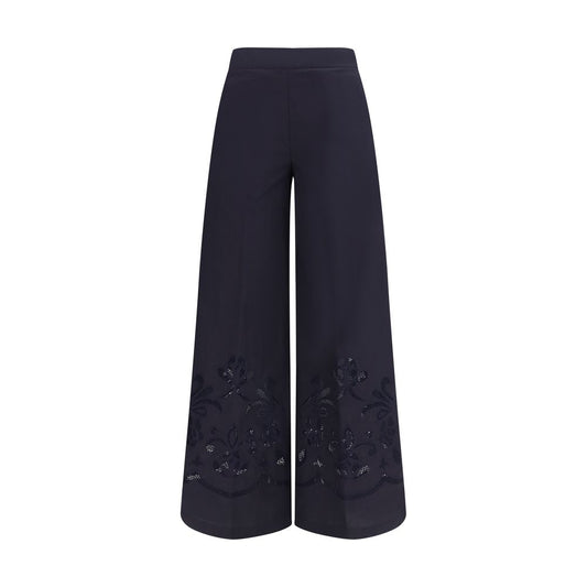 Pantalon décontracté en coton bleu Forte_Forte
