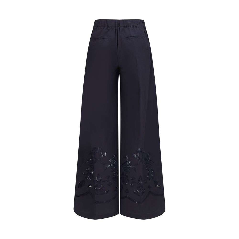 Pantalon décontracté en coton bleu Forte_Forte