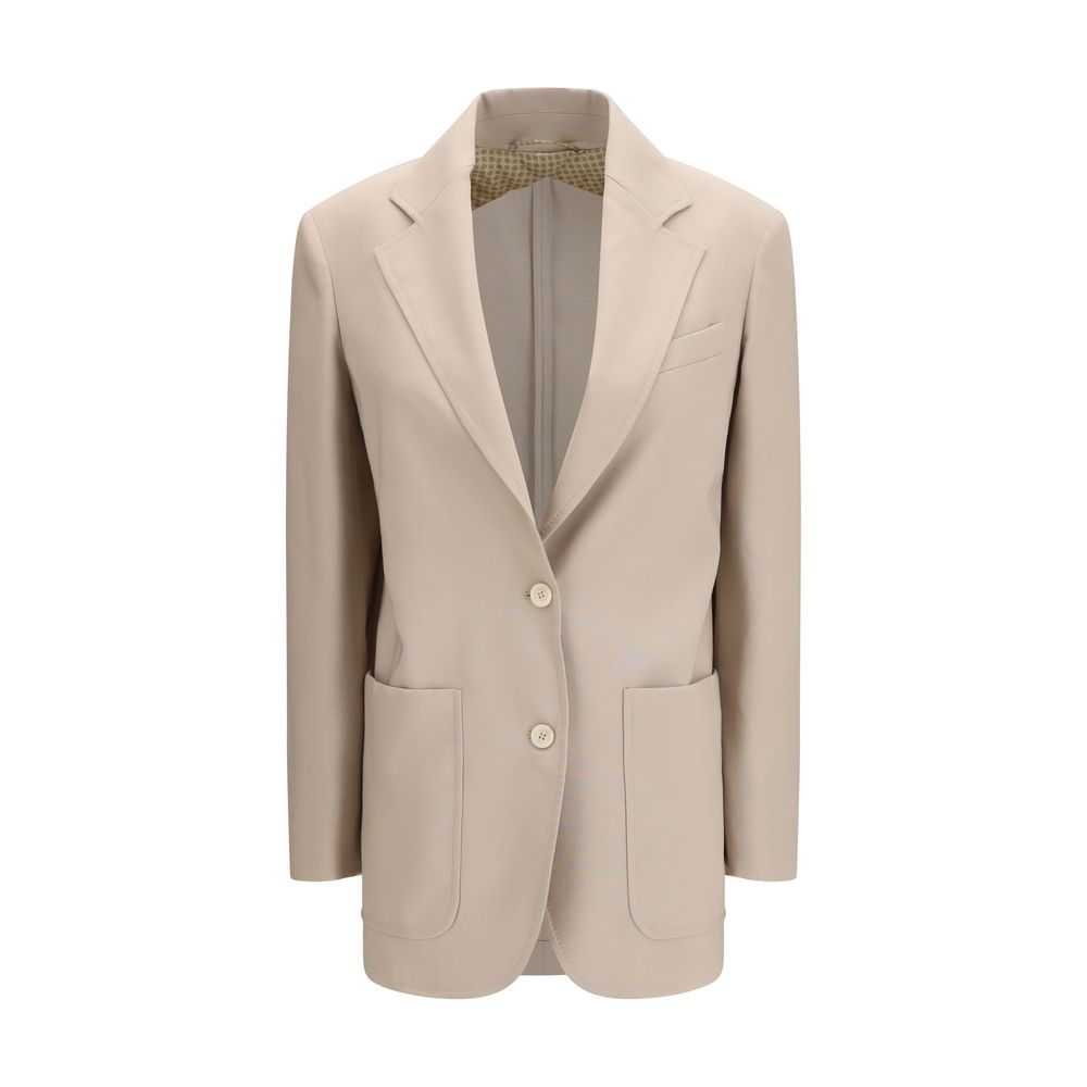 Max Mara Beige Fleece Wool Blazer for Women