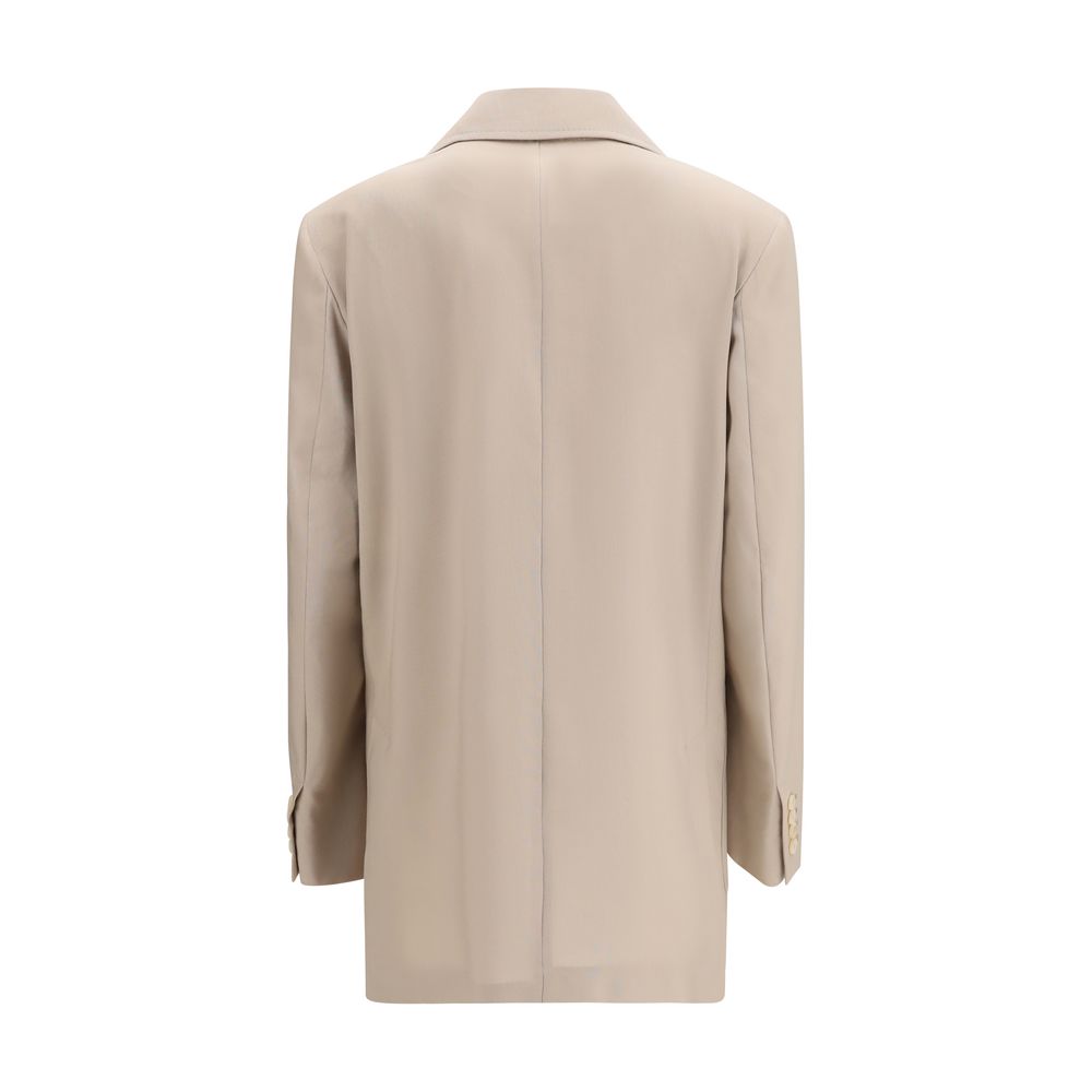 Max Mara Beige Fleece Wool Blazer for Women