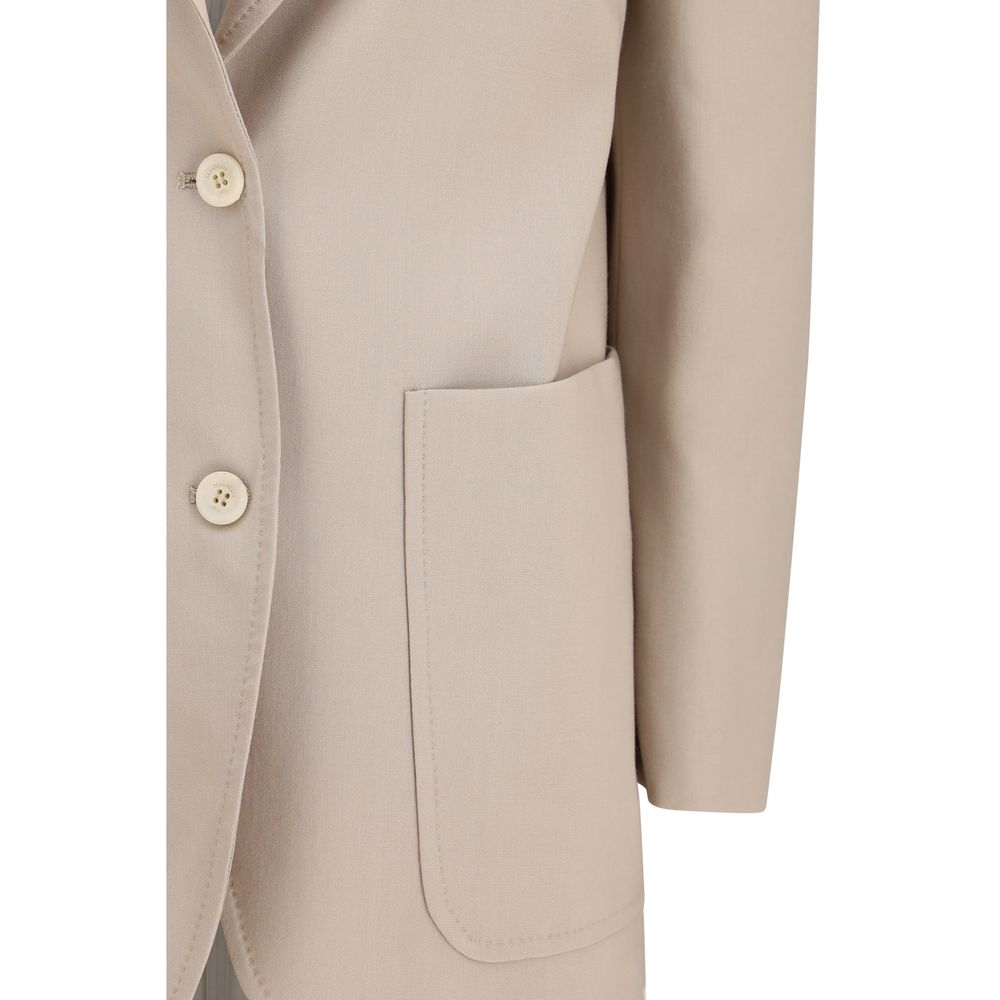 Max Mara Beige Fleece Wool Blazer for Women