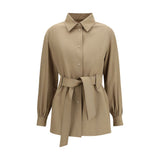 Max Mara Brown Fleece Wool Coat for Women
