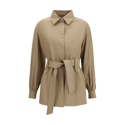 Max Mara Brown Fleece Wool Coat for Women