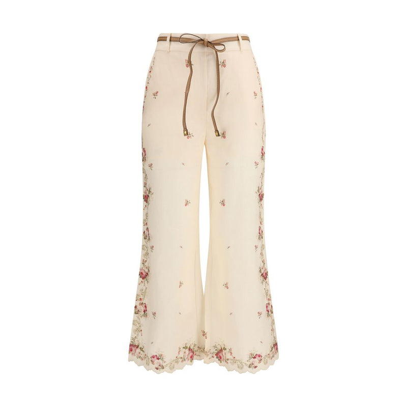 Zimmermann Patience Beige Cotton Flared Pants