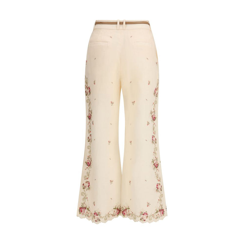 Zimmermann Patience Beige Cotton Flared Pants