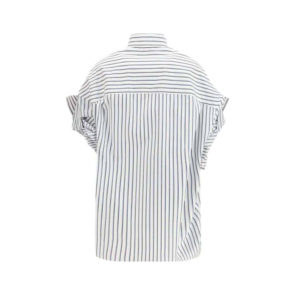 Balenciaga White Cotton Shortsleeve Shirt - Elegant & Modern Design