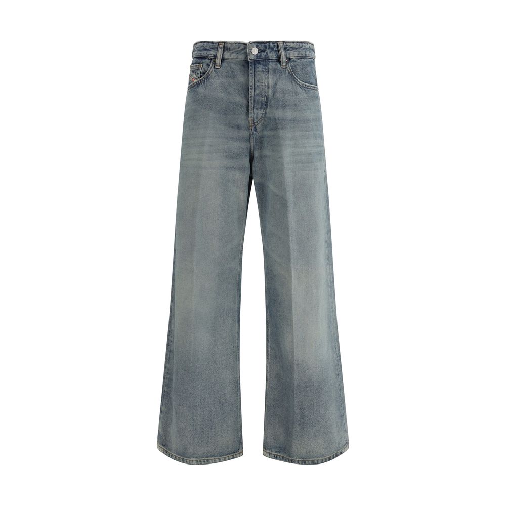 Diesel D-Sire Blue Cotton Relaxed Fit Jeans for Women