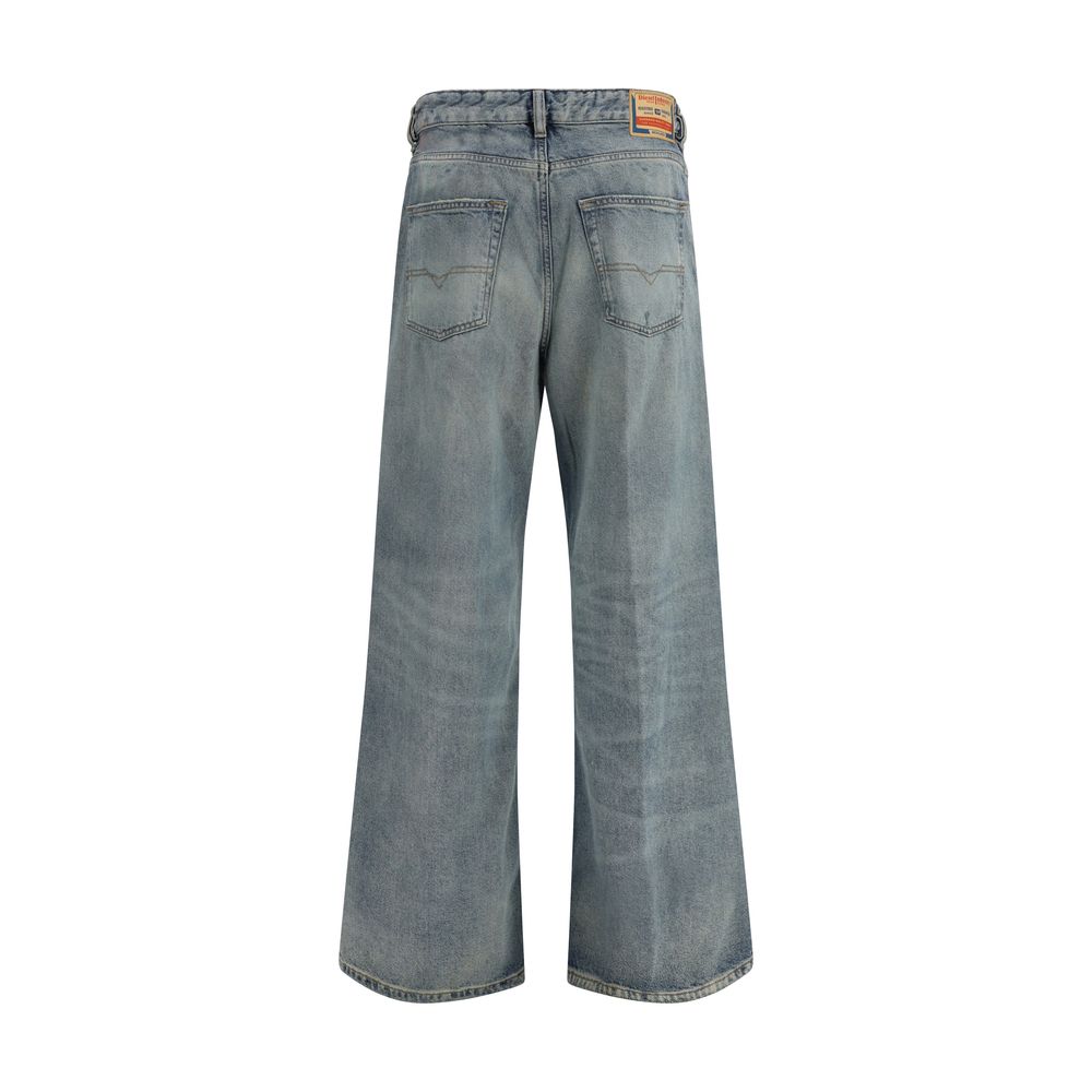 Diesel D-Sire Blue Cotton Relaxed Fit Jeans for Women