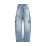 Amiri Blue Cotton Barrel Jeans for Women