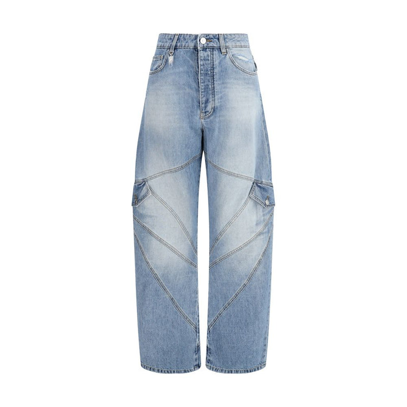 Amiri Blue Cotton Barrel Jeans for Women