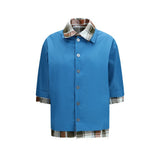 MARBELL Blue Polyamide Dress Shirt - Peggy Bowling Shirt
