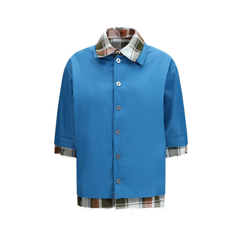 MARBELL Peggy Bowling Shirt - Blue Polyamide Dress Shirt