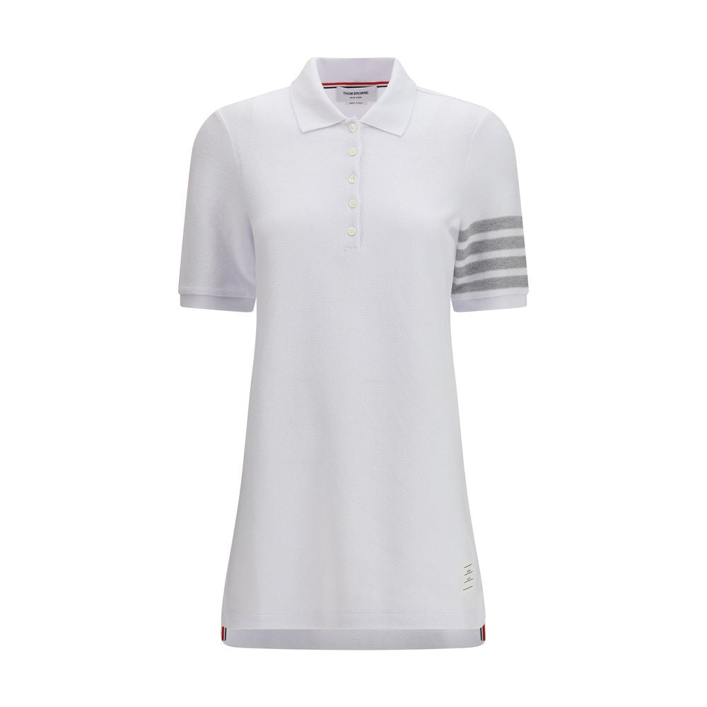 Thom Browne White Cotton Piqué Polo Dress for Women