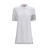 Thom Browne White Cotton Piqué Polo Dress for Women