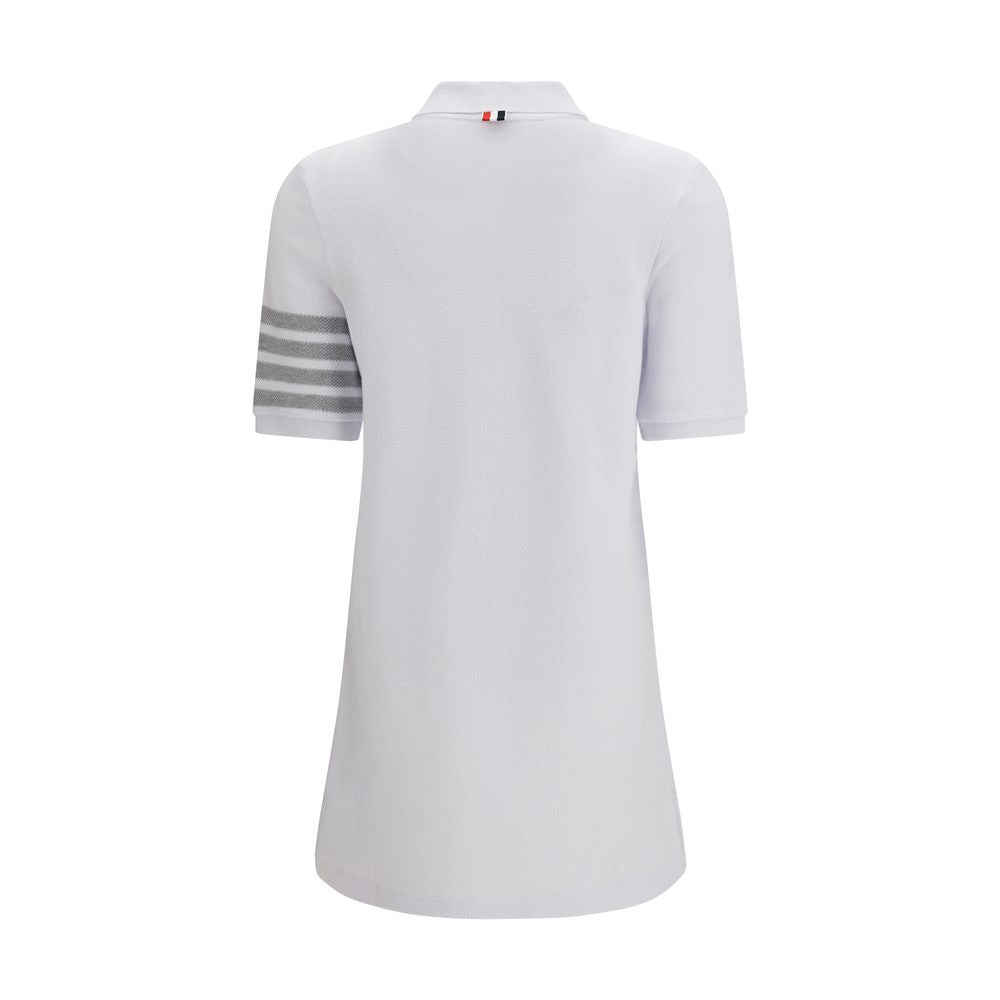 Thom Browne White Cotton Piqué Polo Dress for Women