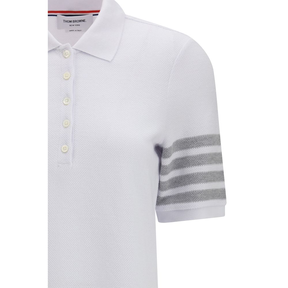 Thom Browne White Cotton Piqué Polo Dress for Women