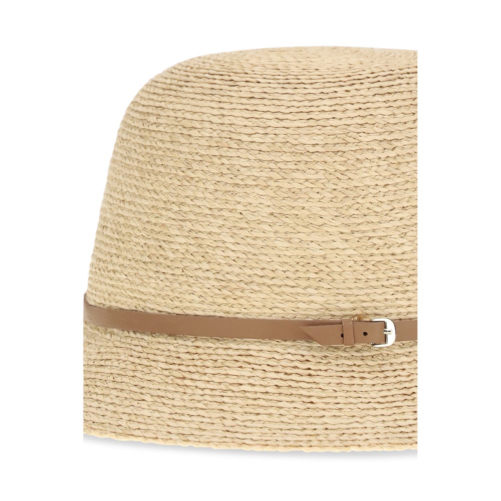 Helen Kaminski Beige Raffia Cloche Hat