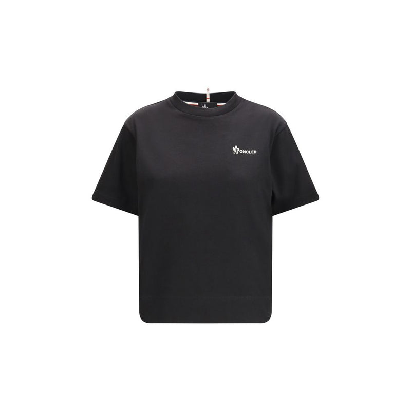 Moncler Grenoble Black Cotton Logo T-Shirt for Women