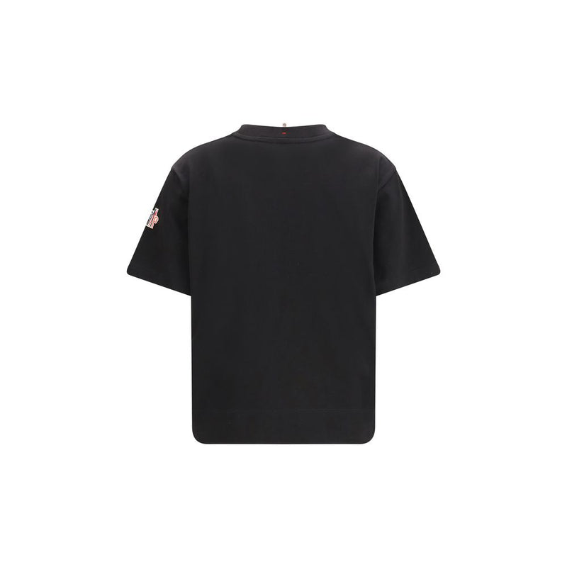 Moncler Grenoble Black Cotton Logo T-Shirt for Women