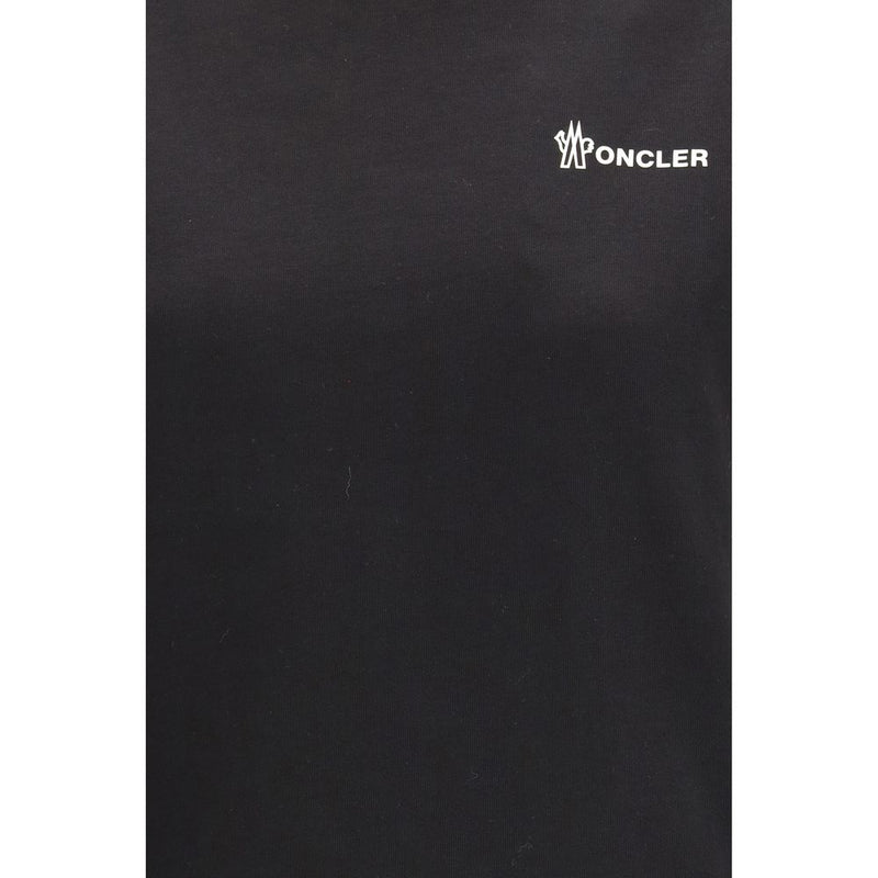 Moncler Grenoble Black Cotton Logo T-Shirt for Women