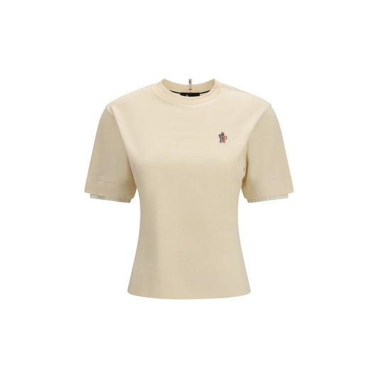 Moncler Grenoble Beige Cotton T-Shirt - Women's Sportswear