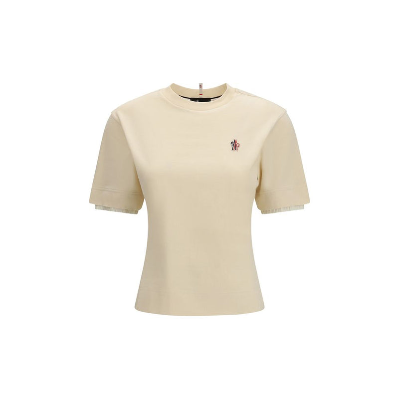 Moncler Grenoble Beige Cotton T-Shirt for Women