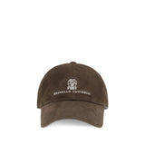 Brunello Cucinelli Brown Calf Leather Bos Taurus Cap