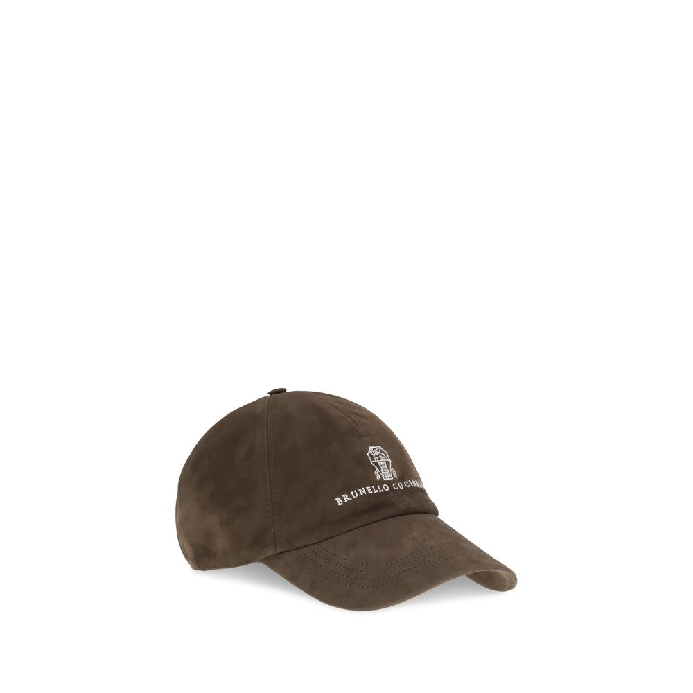 Brunello Cucinelli Brown Calf Leather Bos Taurus Cap