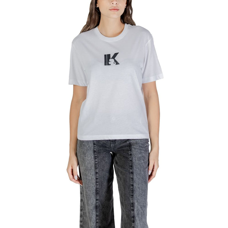 Karl Lagerfeld White Cotton T-Shirt - KLJ REG K LOGO TEE