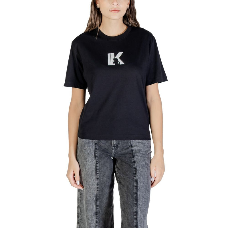 Karl Lagerfeld Black Cotton T-Shirt - KLJ REG K LOGO TEE
