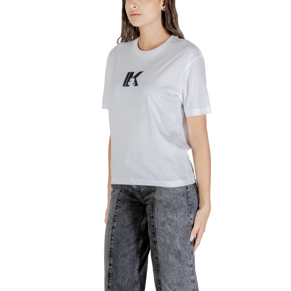 Karl Lagerfeld White Cotton T-Shirt - KLJ REG K LOGO TEE