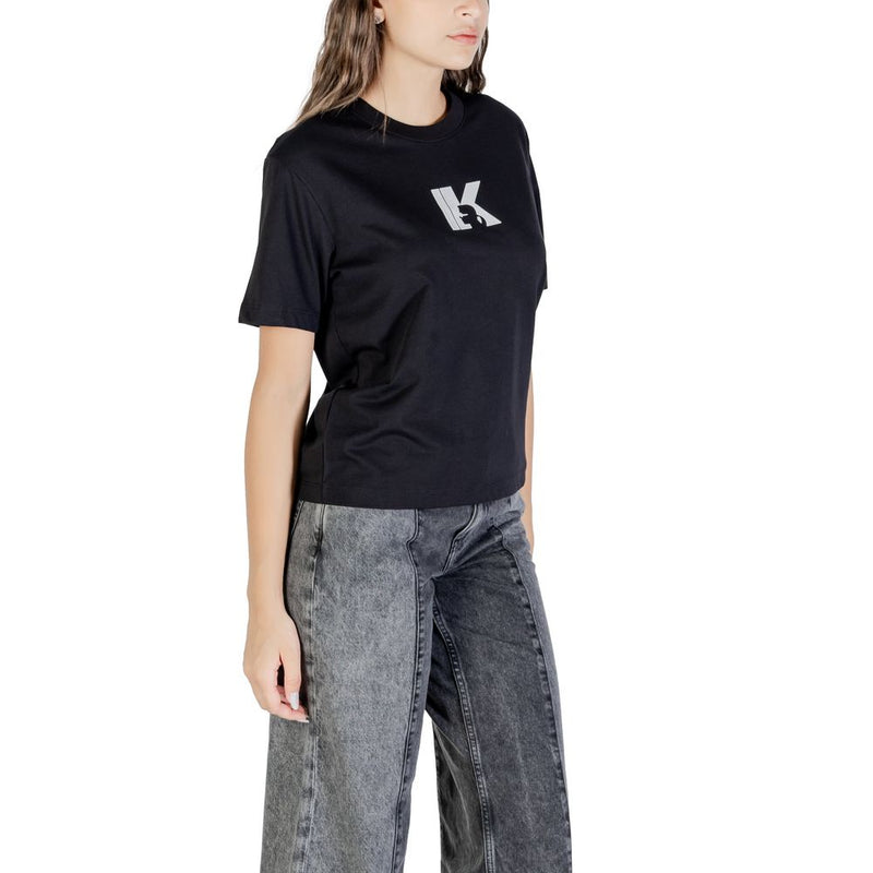Karl Lagerfeld Black Cotton T-Shirt - KLJ REG K LOGO TEE