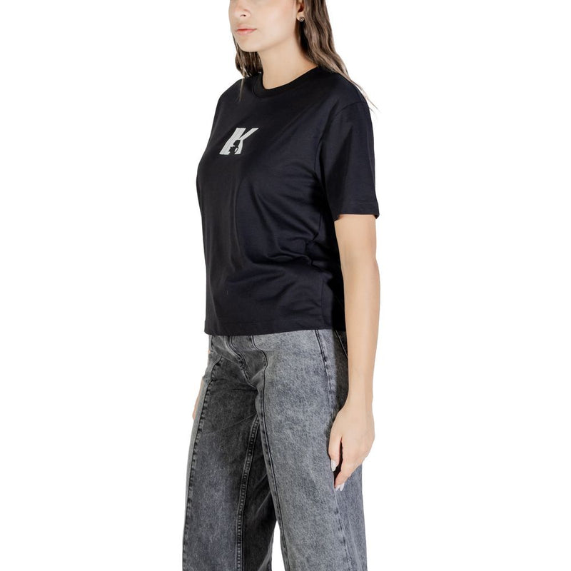 Karl Lagerfeld Black Cotton T-Shirt - KLJ REG K LOGO TEE
