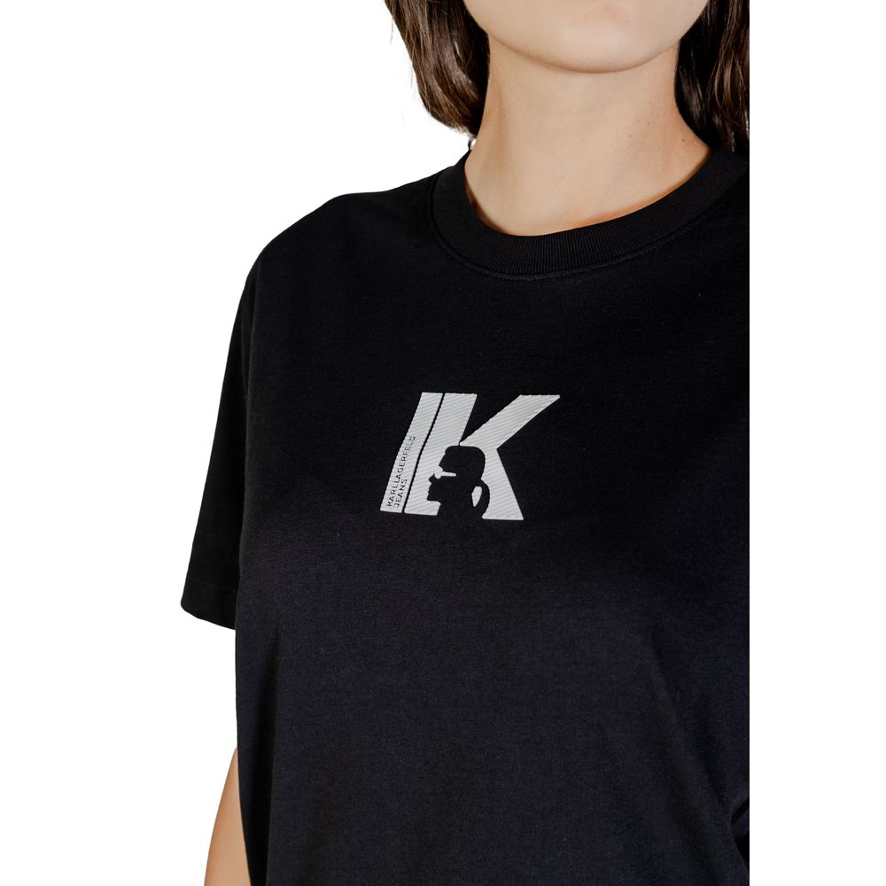 Karl Lagerfeld Black Cotton T-Shirt - KLJ REG K LOGO TEE