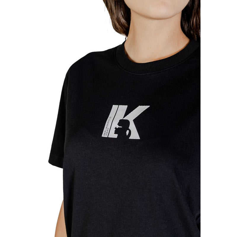 Karl Lagerfeld Black Cotton T-Shirt - KLJ REG K LOGO TEE