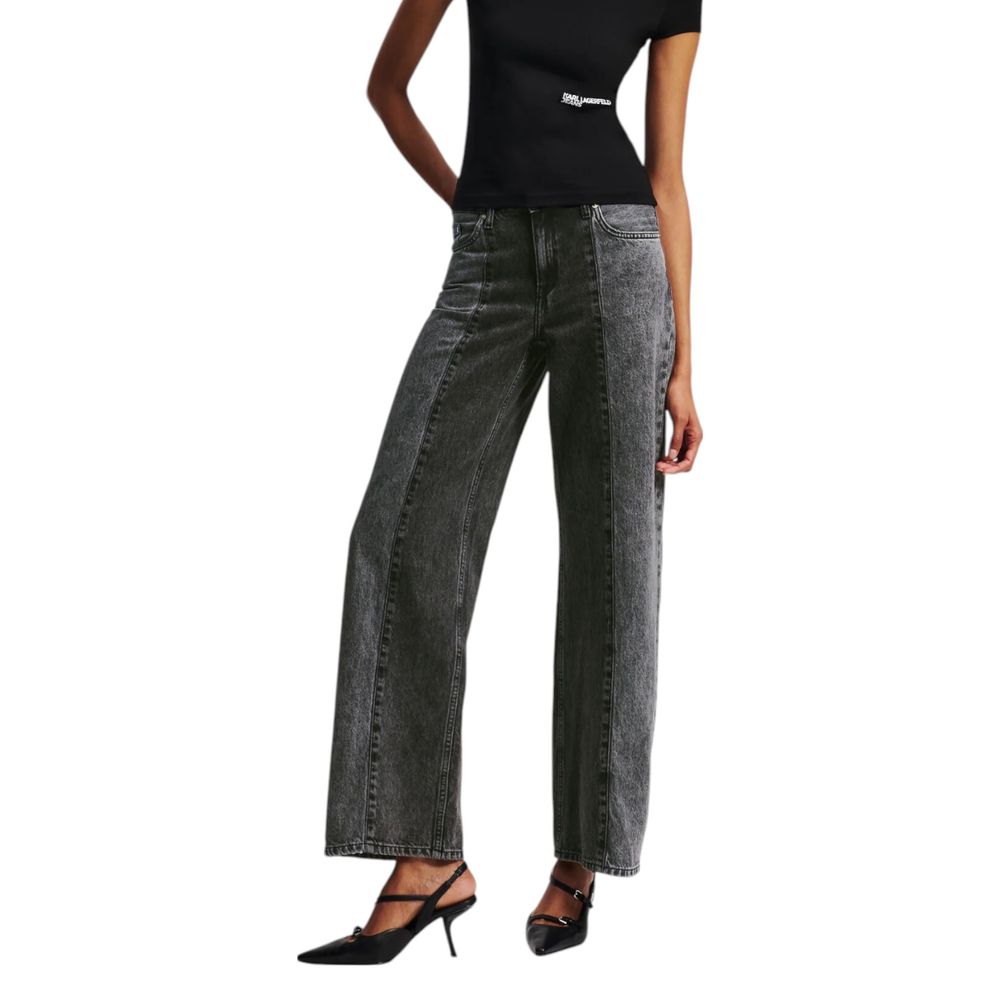 Karl Lagerfeld Black Cotton Relaxed Fit Jeans for Women