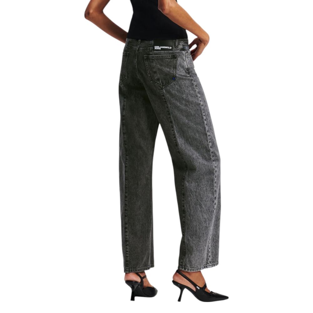 Karl Lagerfeld Black Cotton Relaxed Fit Jeans for Women