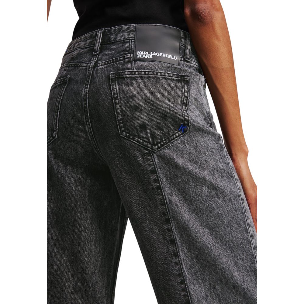Karl Lagerfeld Black Cotton Relaxed Fit Jeans for Women