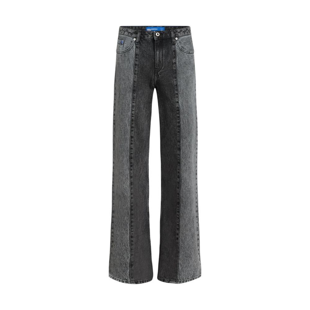 Karl Lagerfeld Black Cotton Relaxed Fit Jeans for Women