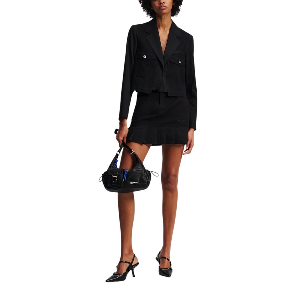 Karl Lagerfeld Black Polyester Blazer - KLJ Utility Blazer